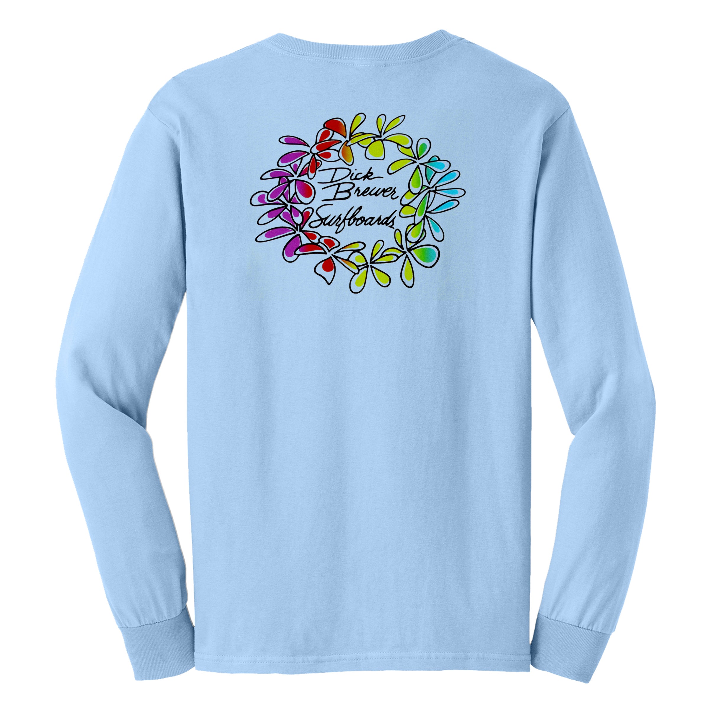 Dick Brewer Long Sleeve T-shirt - Colored Lei – Last Wave Originals