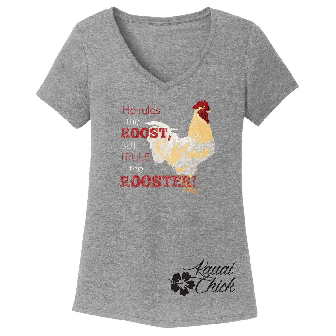 Ladies Kauai Chick Rule the Roost V-Neck T-Shirt