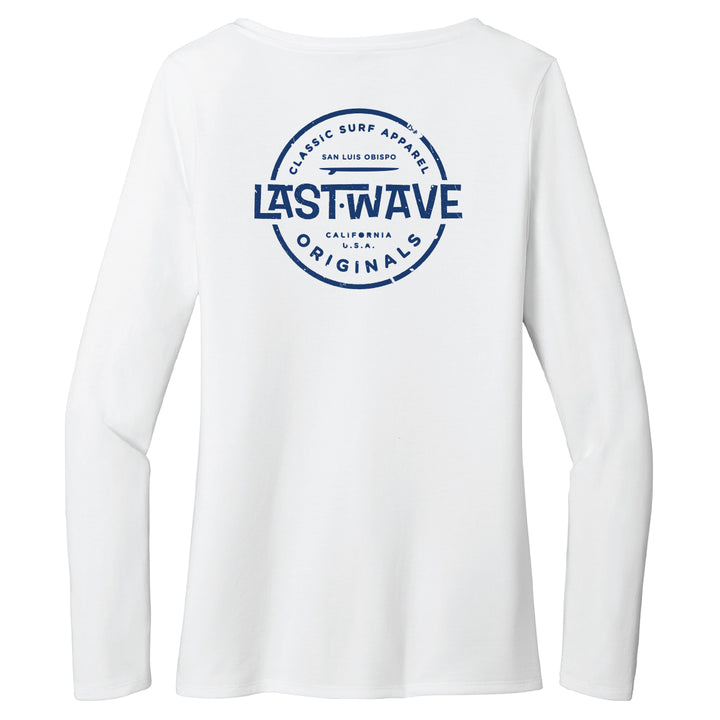 Last Wave Originals Ladies Long Sleeve V-Neck Circle T-Shirt